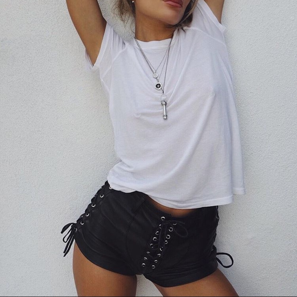 Rat & Boa Leather Soda Shorts NWOT Size M